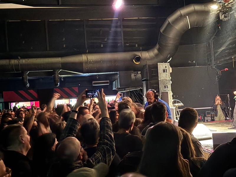 The frontman spent much of the gig in the audience.