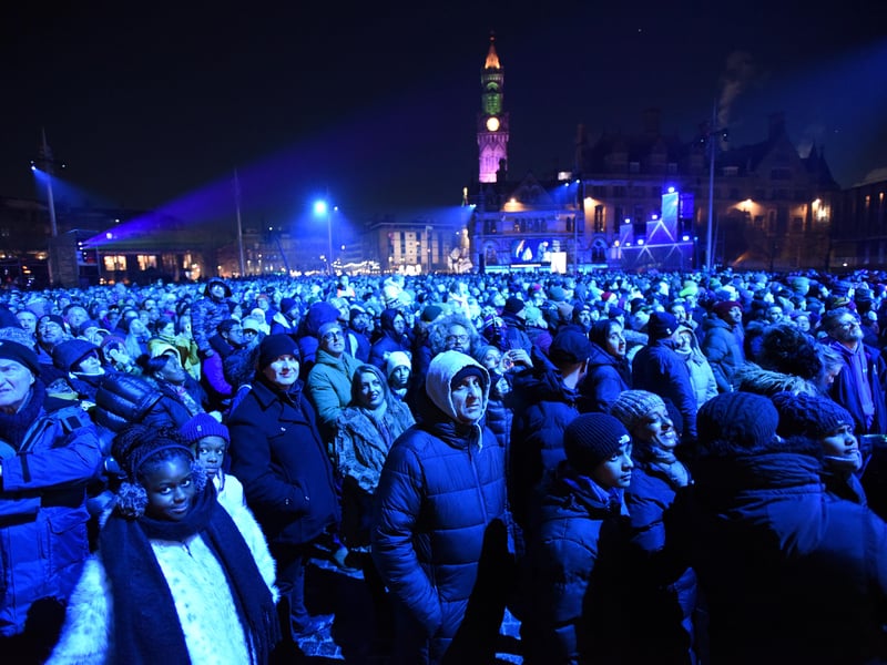 Thousands of people braved the freezing conditions