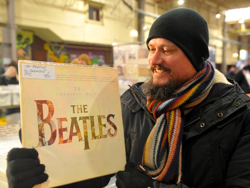 Neil Holliday of Pudsey with his Beatles record he bought