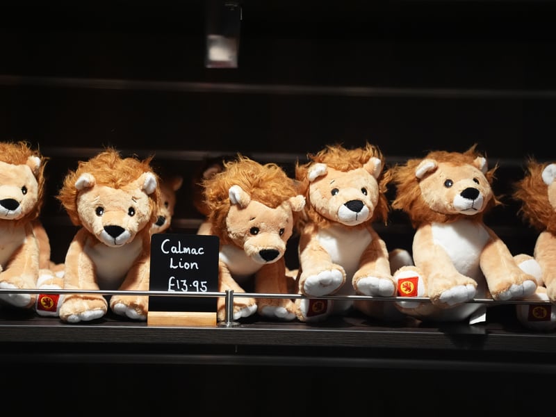 Souvenirs for sale onboard the Glen Sannox ferry as it journeys from Troon to Brodick on Isle of Arran on its first official day in service. 