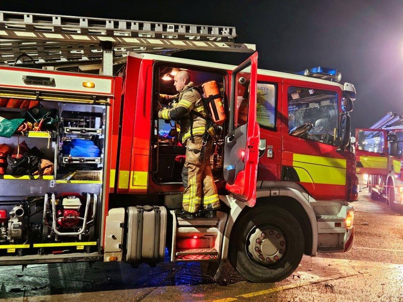 The fire was brought under control and crews left after three hours.