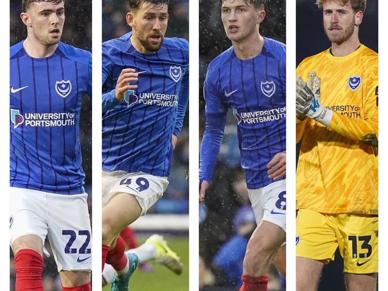 From left to right: Zak Swanson, Callum Lang, Freddie Potts and Nico Schmid all feature in Pompey's top 10 performers according to football data site Opta Analyst.