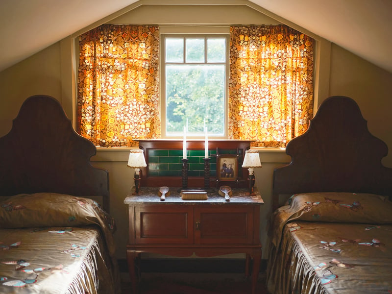 The two upstairs bedrooms were added by Miss Sandeman in the Thirties
