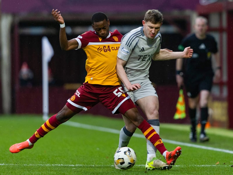 His strong early form saw him gain a maiden call up to the Scotland senior squad in 2024. Has competition from the likes of James Penrice and Josh Doig, but will be in Steve Clarkes' thoughts after his recent return to fitness.
