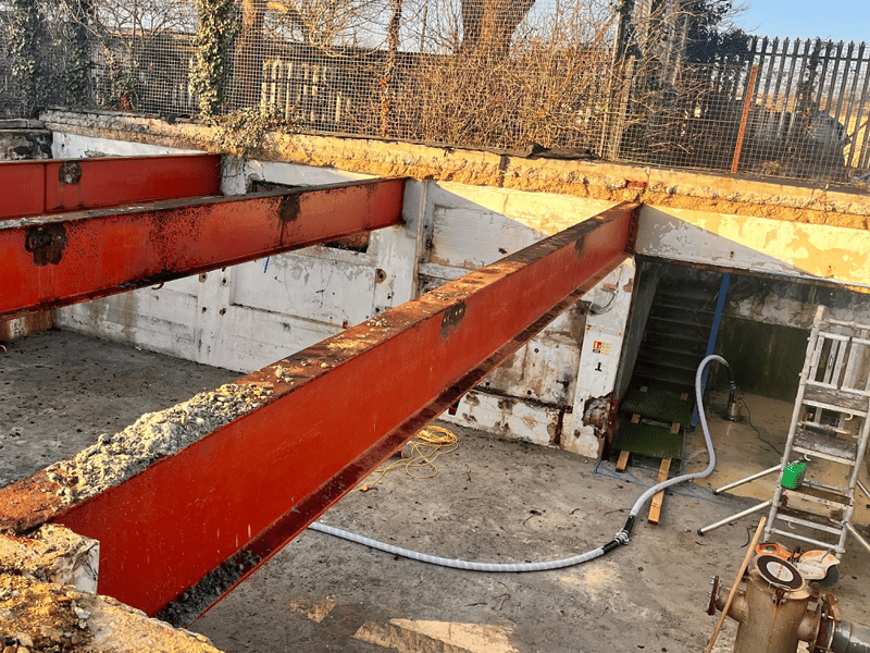 The plant room floor has been concreted and work will be done to reinforce the walls before raising their height.