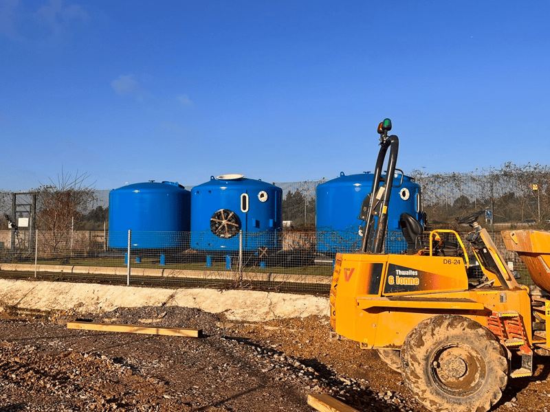 These filtration tanks will be fitted in the plant room once it’s finished.