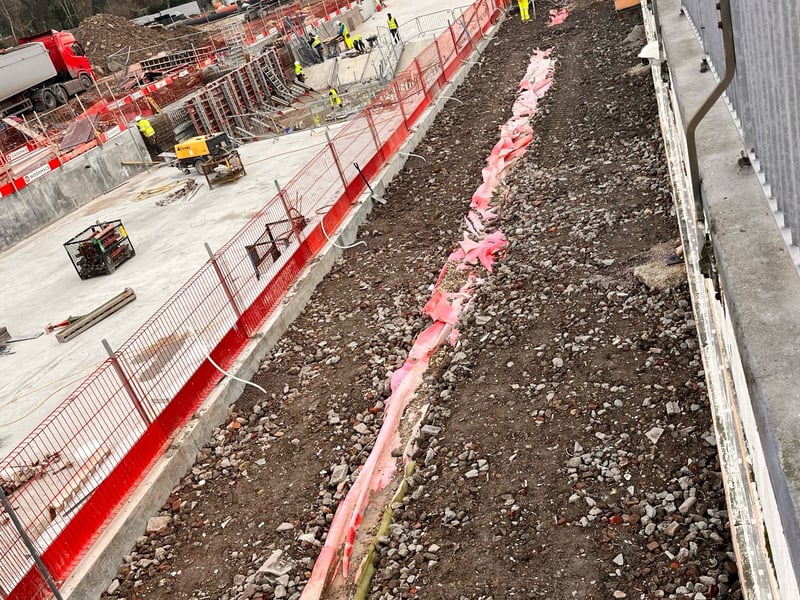 Groundworks are being prepared to install 20 beach huts which will be changing rooms.