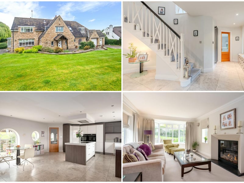This opulent five-bedroom residence with countryside views and enclosed private gardens is for sale for £1,195,000.