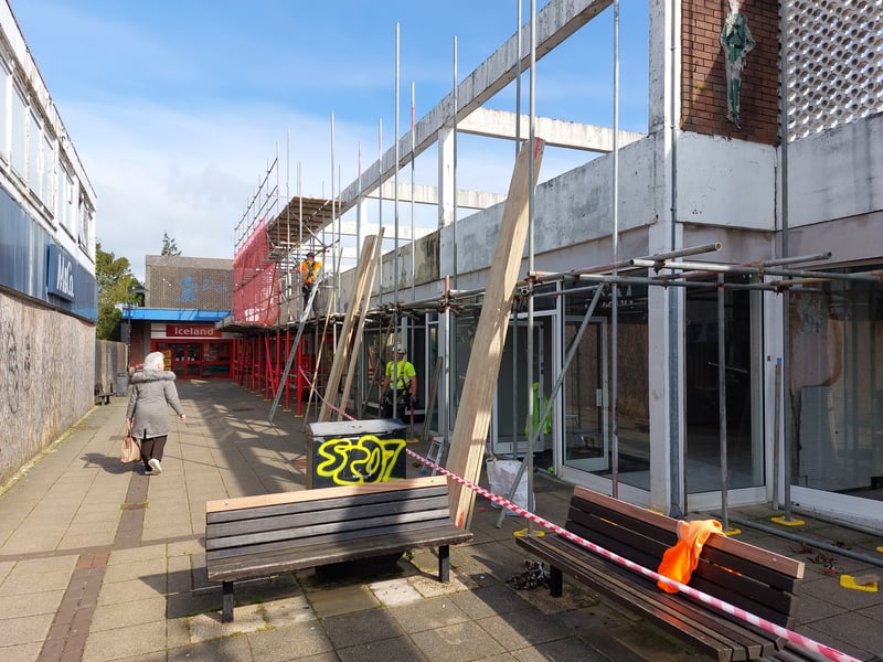 Work began in April 2024 with scaffolding being erected to build residential units on the first floor.