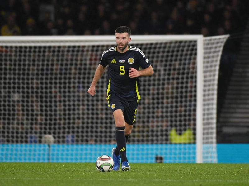 Now viewed as one of the team's most experienced players, the Dumfries born centre-back first appeared for Scotland as a 19-year-old. Called up for a Nations Cup clash against Northern Ireland in February 2011, he made his full international debut as a late replacement for Gary Caldwell in a 3-1 over Wales.