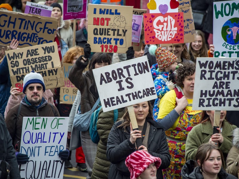 Men also took part, joining women on the march
