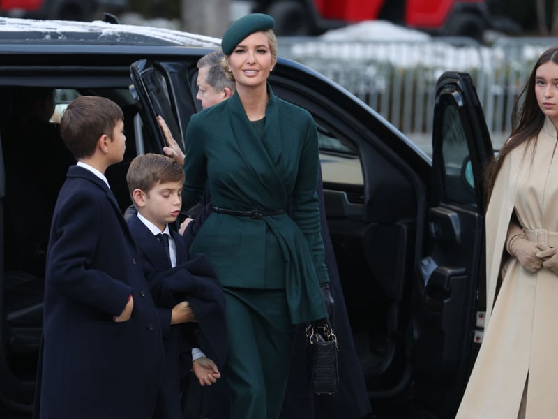 Ivanka Trump arrives for mass at St. Johns Church ahead of her father's inauguration.