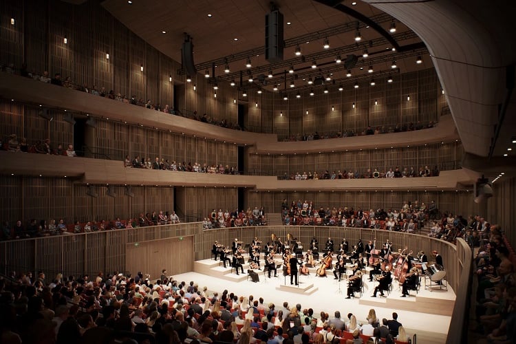 This £114 million scheme to create a 1,000 seat concert hall complete with a multi-purpose space, café and bar connected to the a-listed Dundas House, in Edinburgh's New Town, is set for completion by 2029.