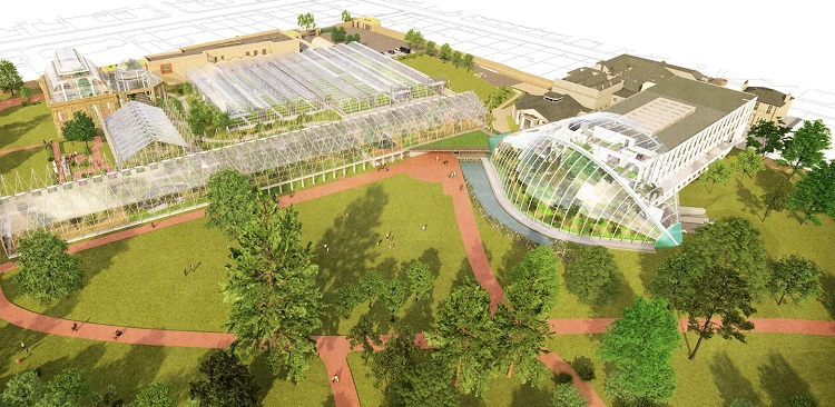 This £90 million project in the Royal Botanic Garden, in Inverleith Project should be completed by 2028. It will refurbish the A-listed existing glasshouses and add education & support facilities, a low-carbon emission energy centre and a centre for plant disease control.