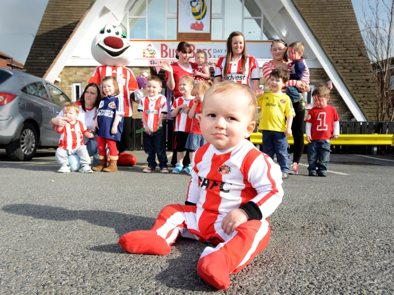 Sunderland were in a final in 2014 and one year old Alfie Harrison was thinking about joining in the cup fever at Busy Bees Nursery, Fulwell,