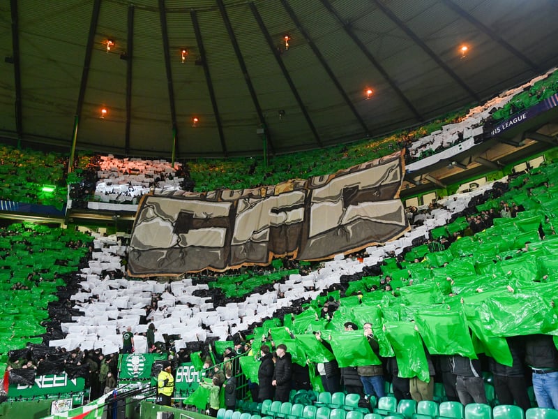A Celtic fan display ahead of the game.