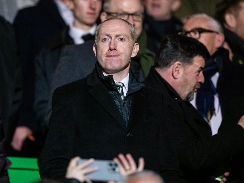 Celtic chief executive Michael Nicholson watches on as Celtic push for a winner.