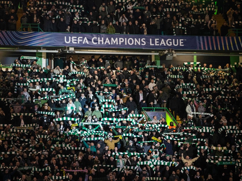 A general view of Celtic fans ahead of the game.