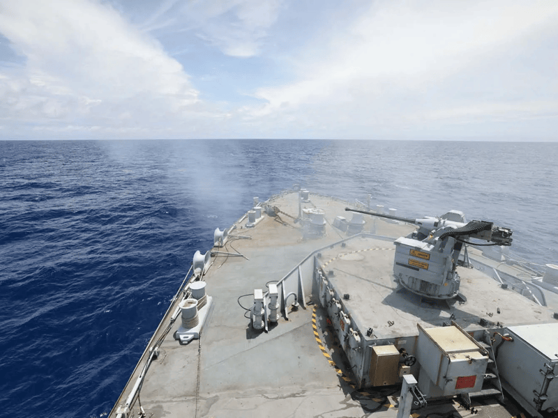 HMS Spey joined France Flagship. aircraft carrier FS Charles de Gaulle, alongside French Carrier Strike Group, for Exercise La Pérouse in the Indo-Pacific.