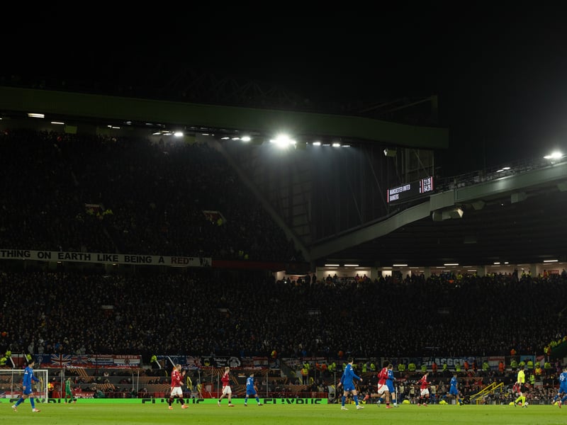 A general view of the Rangers fans during a UEFA Europa League clash at Old Trafford.