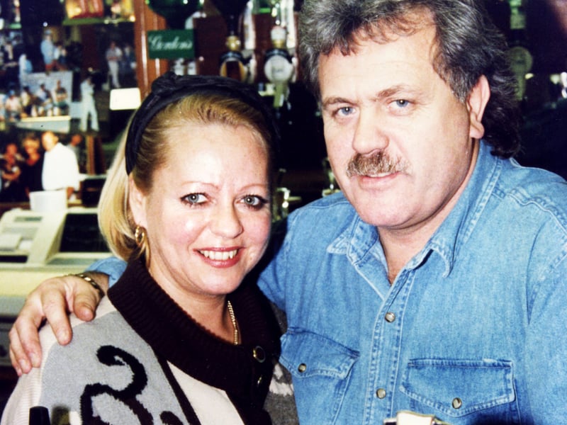 Landlord Tony Smith and his wife Sue at The Office pub, in Upperthorpe, Sheffield, in March 1996