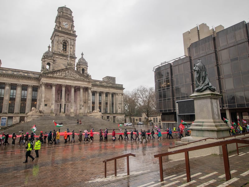 The march began in Guildhall Square