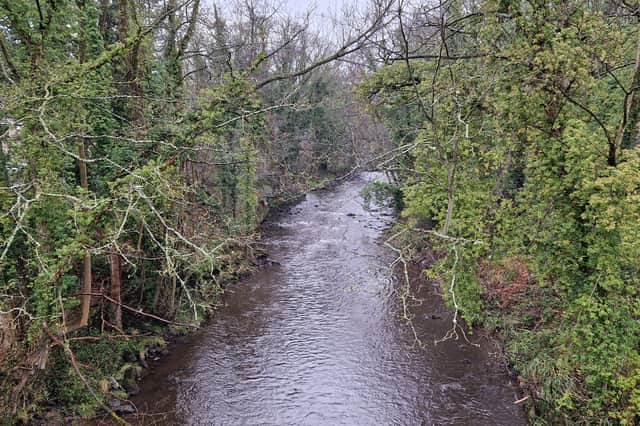 The River Don runs through the new Oughtibridge Valley housing estate in Sheffield, which is on the edge of the Peak District
