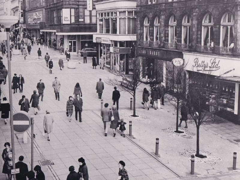 A busy Lands Lane. Do you remember these shops?