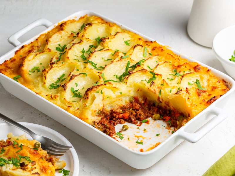 Shepherd’s and Cottage Pie’s are very similar, the only difference is the meat used, as Shepherd’s has lamb, while cottage pie has beef. Both of which were a frequent choice at school lunches.