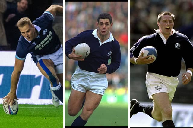 Three of Scotland's all-time greatest try scorers.