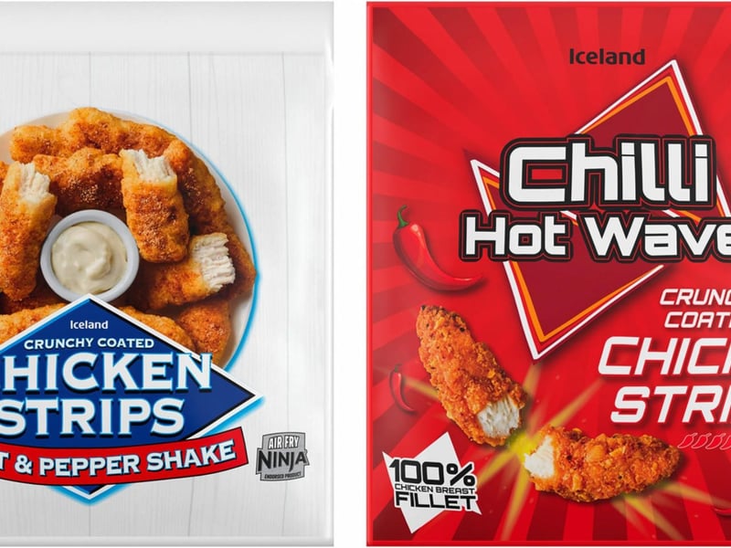 Frozen food supermarket Iceland has launched its own Crunchy Coated Chicken Strips, which are available in two flavours inspired by iconic crisp brands. Although not confirmed by Iceland, the Salt and Pepper Shake Crunchy Chicken Strips seem to be inspired by Salt & Shake crisps, and the Chilli Hot Wave Crunchy Chicken Strips seem inspired by Doritos. Both are priced at £4 for 500g. 