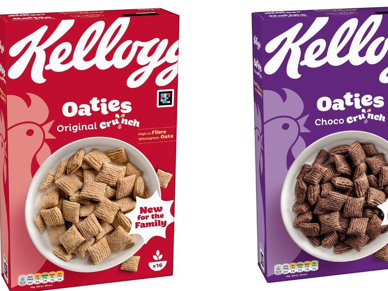 Beloved cereal brand Kelloggs has launched a brand-new high-fibre breakfast cereal named Oaties. The oat-based crunchy cereal has added B vitamins and iron, created to provide morning energy for the whole family. The crunchy pillows of wholegrain oats will stay crunchy even when in milk. 