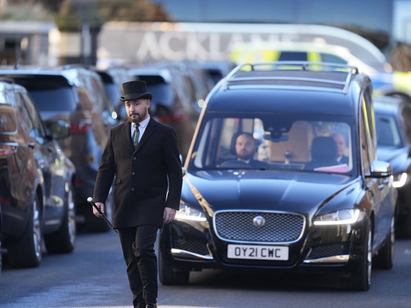 The cortege arrives at the funeral service of Lord John Prescott at Hull Minster, Kingston upon Hull, Yorkshire. Lord Prescott served as deputy prime minister between 1997 and 2007