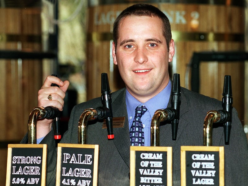 Matthew Horrocks, general manager of the Hollywood Bowl, and licensee of The Original Brew Bar, at the Hollywood Bowl, Valley Centertainment, Attercliffe, in 1999