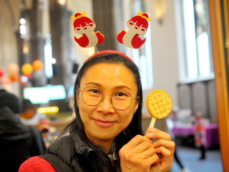 Yvonne Lau with a Maltese cracker.