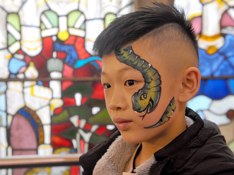 Hayden Tsui, 10, of Morley with his Year of the Snake face paint.