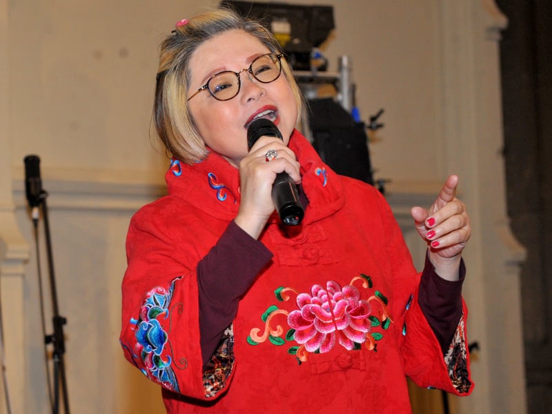Singer Betty belts out a tune.