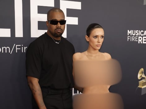 Kanye West's wife Bianca Censori wore a sheer nude dress . . . if you can call it a dress. It was really just one piece of very short material that left nothing to the imagination. In this case, less definitely isn't more and she really needed to cover up. Don't people get arrested for going out naked? (Photo by Frazer Harrison/Getty Images)