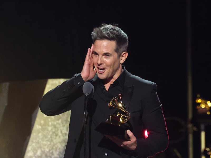 Steven Gizicki accepts the Best Compilation Soundtrack For Visual Media award for "Maestro: Music by Leonard Bernstein" onstage during the 67th GRAMMY Awards Premiere Ceremony.