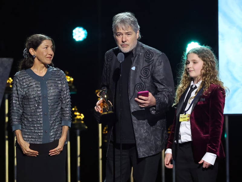 Chick Corea & Béla Fleck accept award for Best Instrumental Composition for "Remembrance" onstage during the 67th Annual GRAMMY Awards.