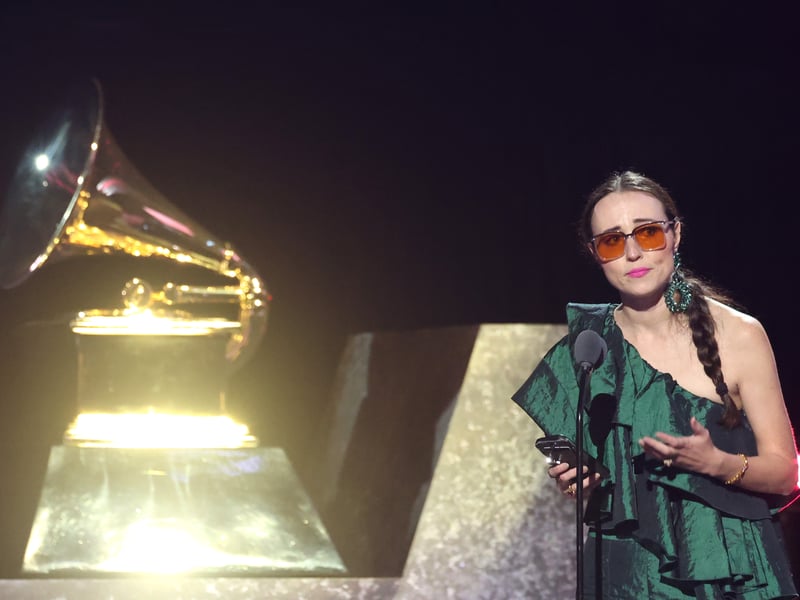 Fleur Barron accepts award for Best Opera Recording for "Saariaho: Adriana Mater" onstage during the 67th GRAMMY Awards Premiere Ceremony.