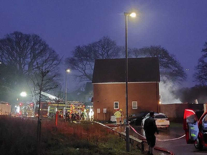 Firefighters in Bruce Gardens, Waterlooville