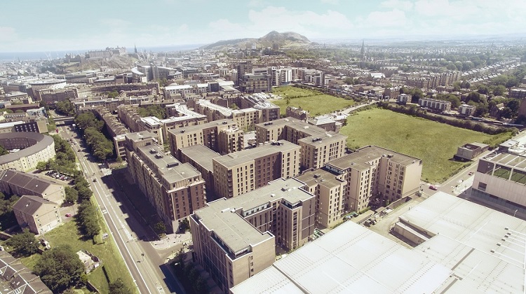 Phases one and two of this £215 million development in Fountainbridge have already been completed, with the third under construction and due to be finished during the course of this year. When complete it will have built 476 homes and 1,400 m² of commercial space on 5.3 acres of land.