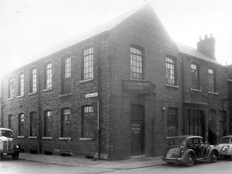 Sheepscar Grove is on the left, at the corner with Benson Street. Numbers 8/10 Benson Street are the premises of general engineers Jeffcock and Davidson Ltd. Pictured in October 1962.