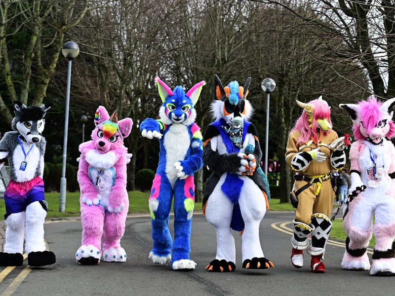 The Anthropomorphic animal characters on show are created by furry fans themselves, and are known as 'fursonas'.