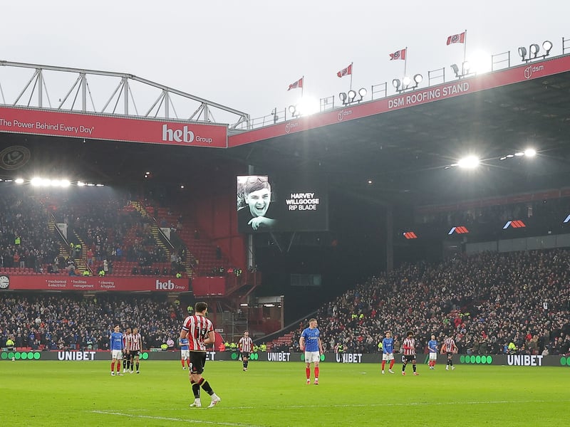 Pompey fans joined with Sheffield United followers in paying tribute to Harvey Willgoose, who was fatally stabbed this week.