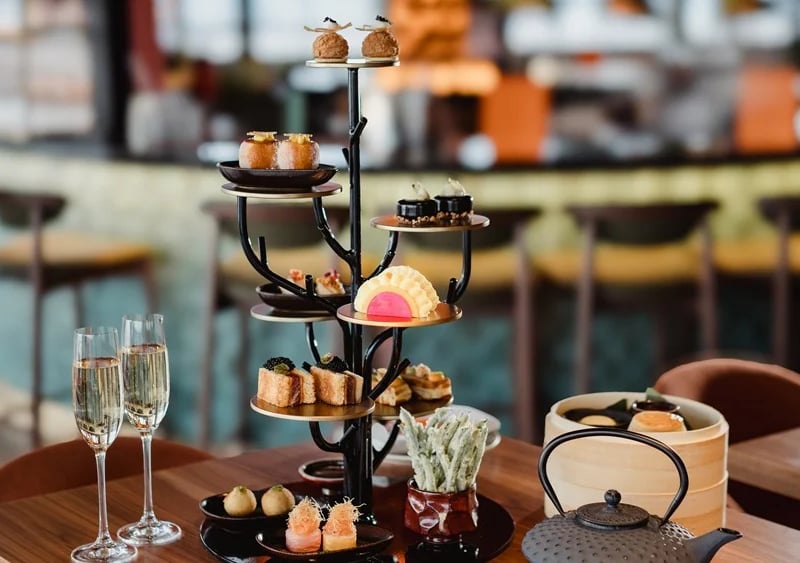 Sushisamba blends Japanese, Brazilian and Peruvian culture and cuisine, and here at the W there's the added element of Edinburgh hospitality. The champagne afternoon tea is an utter delight with highlights including Highland wagyu beef katso sando; spicy tuna with avocado, snow crab with chilli sweet potato waffle taster; Japanese milk buns with passion fruit curd, mango salsa; almond taco with plum, mandarin and white chocolate. It wouldn't be an afternoon tea in Edinburgh without scones, here they are honey and Tahitian vanilla flavour, served with strawberry compote and clotted cream. Divide and conquer the sweet and savoury treats. 
