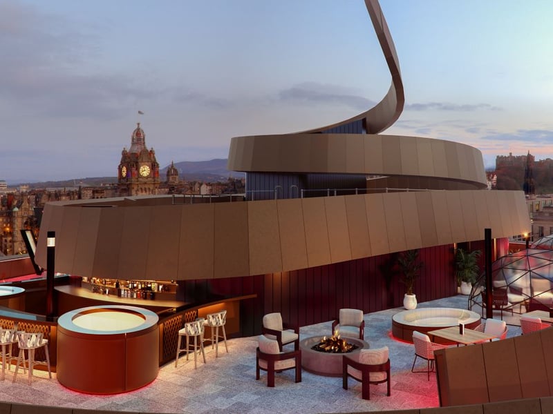 From this vantage point, the landscape of Edinburgh and hundreds of years of Scottish history is laid out before you as you enjoy some cocktails or a dram of whisky. 