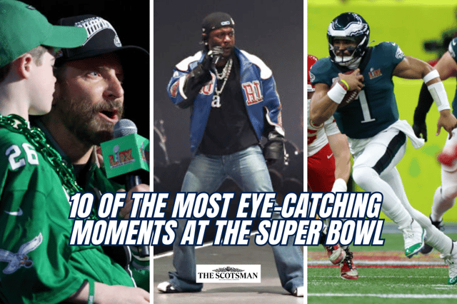 Here are 10 of the most eye-catching moments from the Super Bowl 2025 - including Taylor Swift, Donald Trump and Kendrick Lamar. Cr: Getty Images.