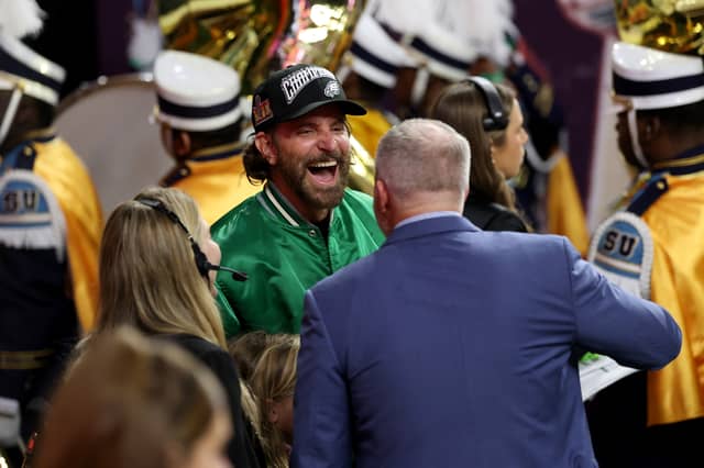 Hollywood actor Bradley Cooper was spotted at the Super Bowl in New Orleans.